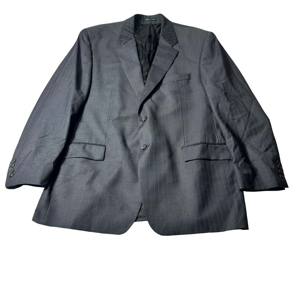 Lauren Ralph Lauren Men 48R Gray Pinstripe Pure New Wool Blazer Sport Woolmark